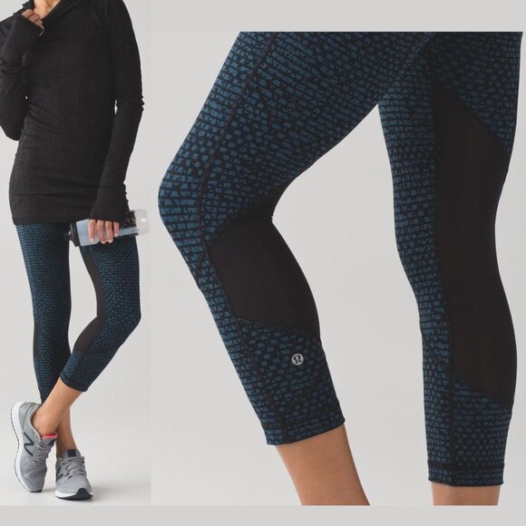 Lululemon - Pace Rival Crop Active Leggings W6ABPS | Size 6 | Teal Alberta - Picture 1 of 15